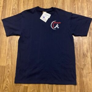 Vintage 90s Atlanta Braves Shirt Men Large Blue Nutmeg MLB Baseball‎ Deadstock
